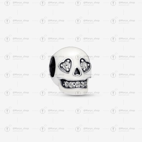 Pandora Glow-in-the-dark Sparkling Skull Charm|Pendant - Picture 1 of 2